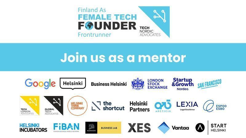 TechNordicAdv's tweet image. 🇫🇮 We are very excited to share that we are now accepting mentor applications for our Female Tech Founder Frontrunner Mentoring Programme

If you want to champion female founders and share your expertise, we’d love to hear from you. Apply here: buff.ly/FR65I6E