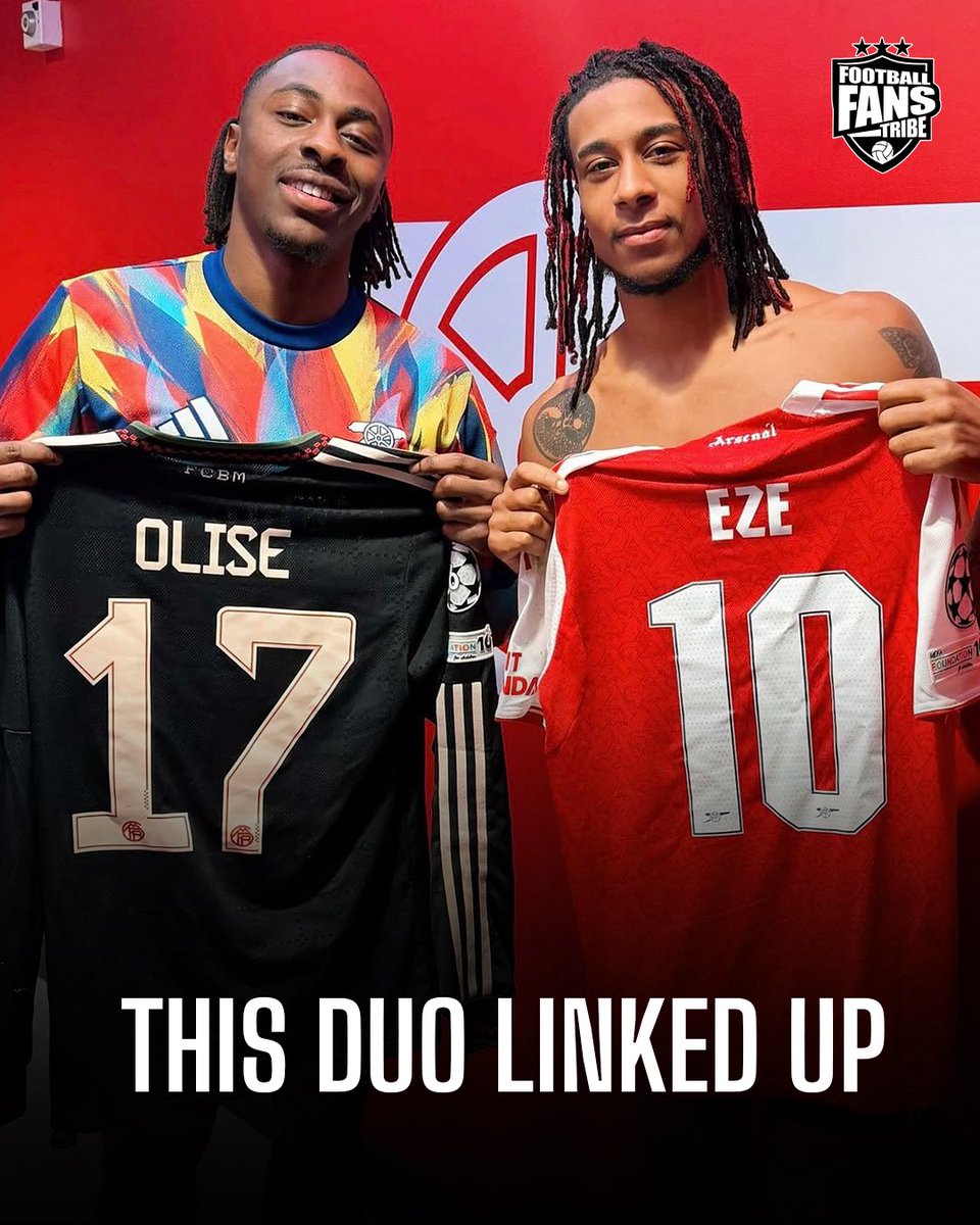 Eberechi Eze and Micheal Olise swapped shirts last night after the Arsenal vs Bayern Munich match

Both players were former team mates at Crystal palace, where they both broke into the the Limelight

#Arsenal #bayern #ChampionsLeague #olise #Eze