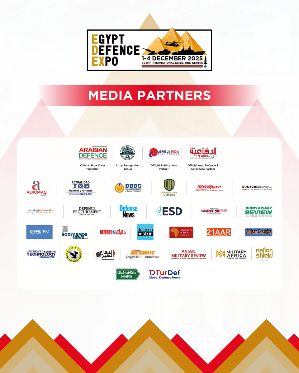 visitedex's tweet photo. 🤝 Honouring our Media Partners for #EDEX2025
Proud to work with leading platforms bringing defence insight and global coverage to Cairo. Your support amplified EDEX on the world stage and highlighted the region’s capabilities.Together, we connect the global defence community. https://t.co/3S6wvewQmi