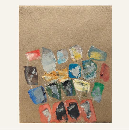 b_sallard's tweet image. &quot;Bouquet sec&quot;, gouache sur papier brun, 10 x 8 cm, 1998.                             
#abstractart