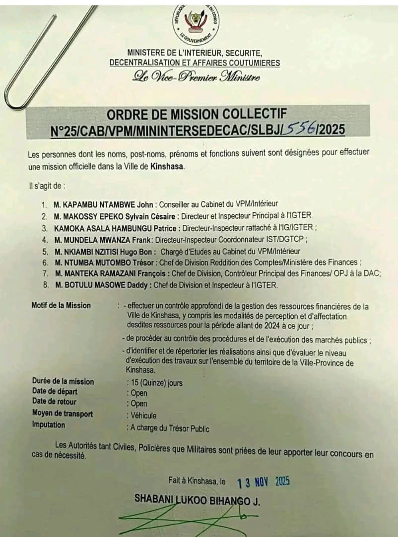 LubayaClaudel's tweet image. #RDC 
Missions de contrôle à l’hôtel de Ville de Kinshasa /Neutralisation des assemblées provinciales 

Après avoir suspendu le contrôle parlementaire dans les provinces, en violation flagrante de l’article 197 de la Constitution, le pouvoir exécutif franchit un nouveau seuil…