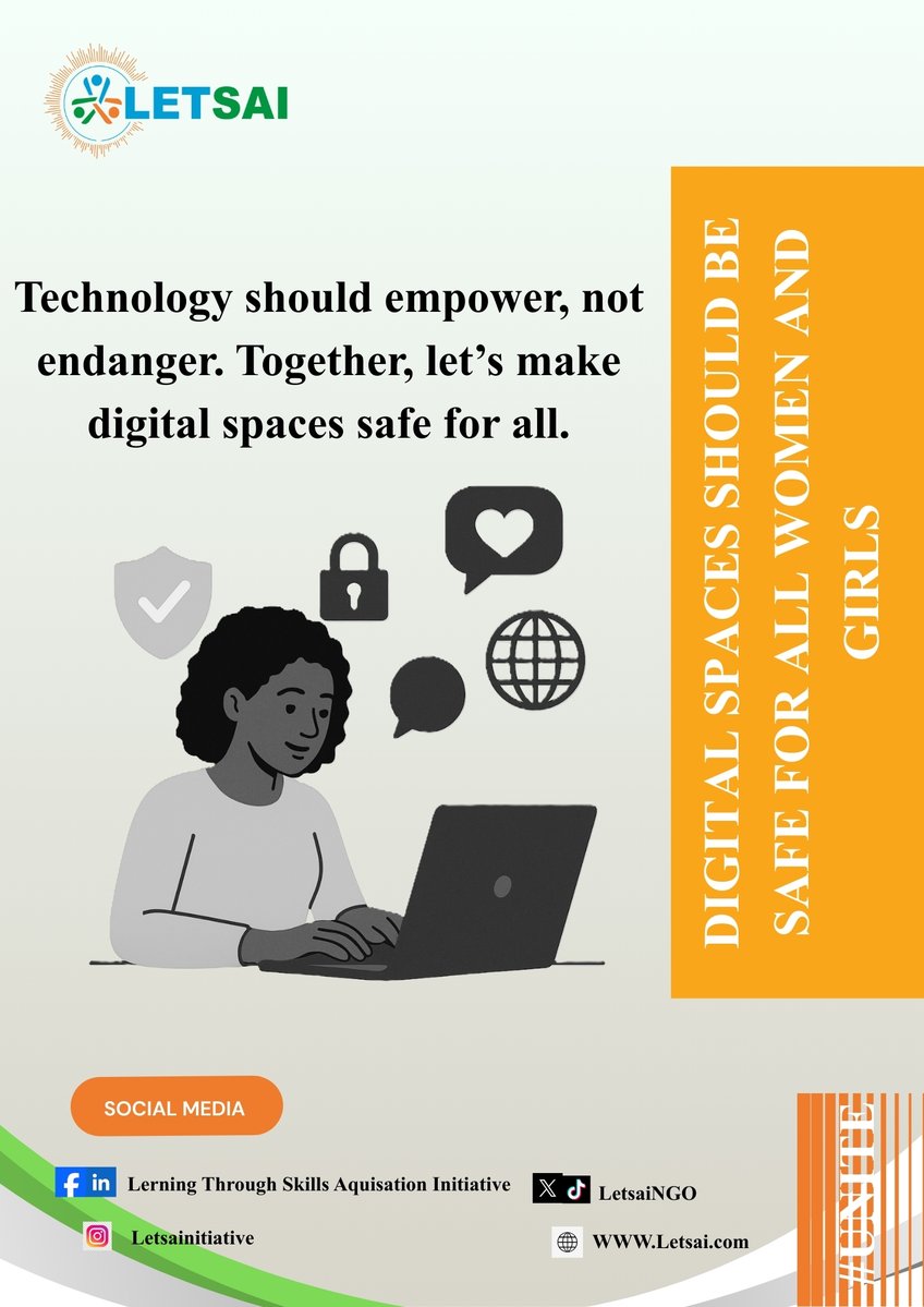 LetsaiNgo's tweet image. 𝗗𝗶𝗴𝗶𝘁𝗮𝗹 𝘀𝗽𝗮𝗰𝗲𝘀 𝘀𝗵𝗼𝘂𝗹𝗱 𝗯𝗲 𝗮 𝘀𝗼𝘂𝗿𝗰𝗲 𝗼𝗳 𝗲𝗺𝗽𝗼𝘄𝗲𝗿𝗺𝗲𝗻𝘁 𝗻𝗼𝘁 𝗵𝗮𝗿𝗺.
At LETSAI, we are committed to creating safer online environments for women and girls.

#SafeDigitalSpaces
 #EndOnlineGBV
 
@UNICEF_Nigeria
@UN
@UNWomenWatch