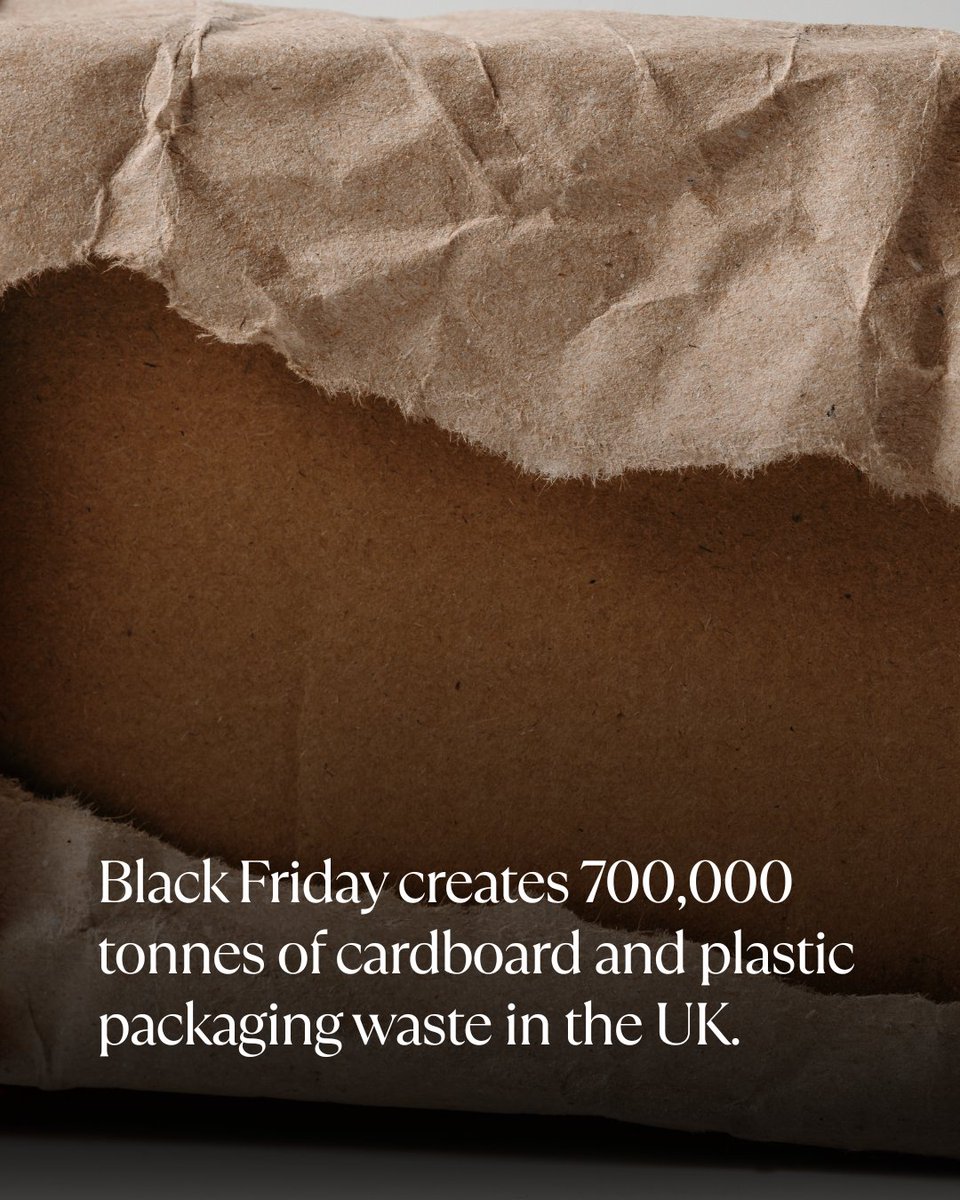 TechTeysha's tweet image. In the UK alone, Black Friday generates 700,000 tonnes of cardboard and plastic packaging waste. Shipping these goods produces 429,000 metric tonnes of greenhouse gas emissions. Meanwhile, 80% of Black Friday purchases end up discarded after minimal use. 

#BlackFriday