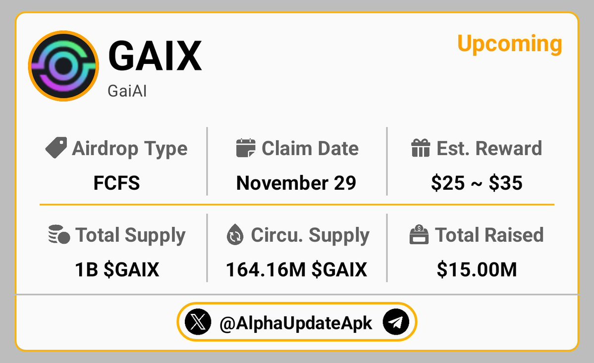 GaiAI project and GAIX token graphic used in the airdrop checklist article