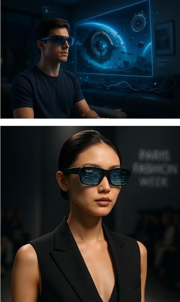 samuraipreneur's tweet image. Quark just turned its glasses into something more than hardware.

they turned them into an AI life portal.

the new S1 and G1 aren’t just catching up with Meta’s specs… the real story is how Qwen runs across everything you see, capture, or ask.

real-time recall of what you…