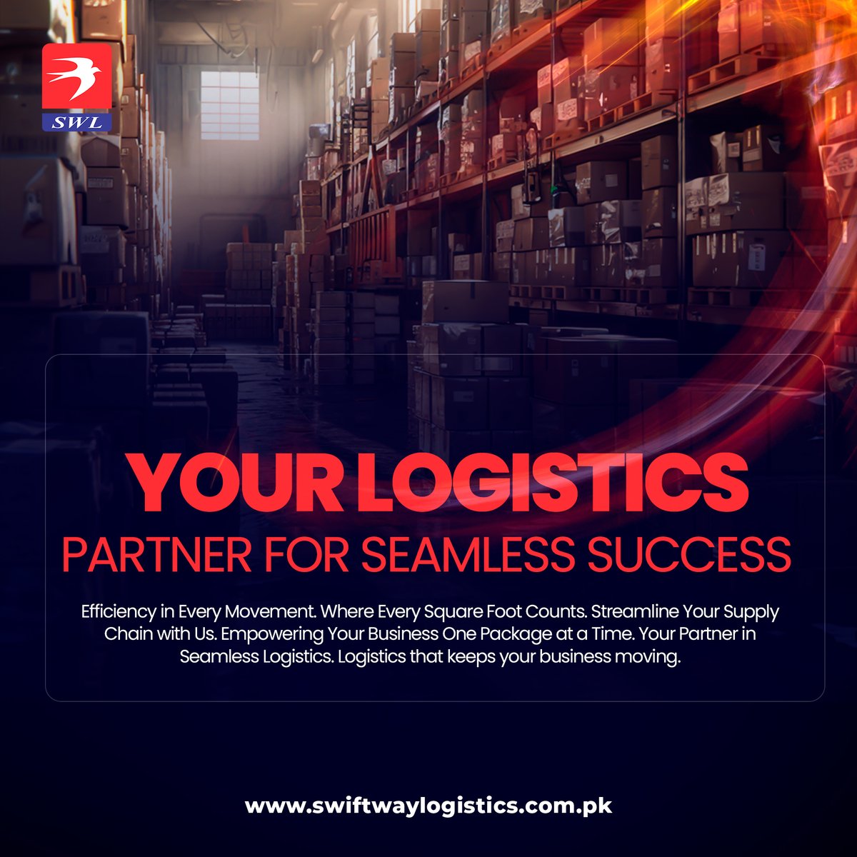 SwiftWayOrg's tweet image. Your growth needs the right logistics partner. We’re here to make every delivery smooth and successful. 
For more details, click here: swiftwaylogistics.com.pk
#Logistics #SwiftWay #ShippingSolutions #SupplyChain #Freight #Transportation #Warehousing