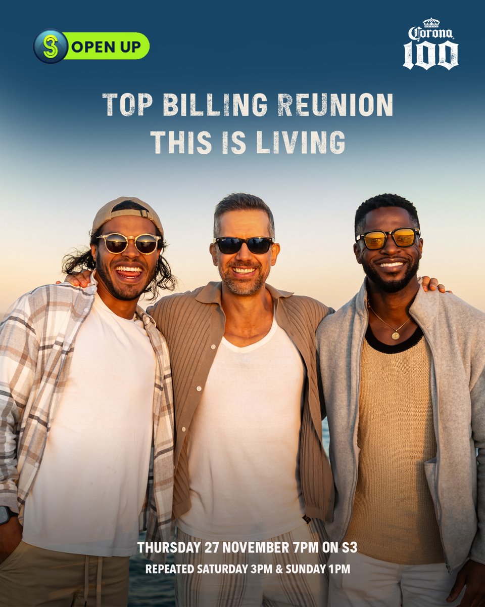Celebrate life, summer, and walk down memory lane. 

Catch <a href="/SABC3Topbilling/">Topbilling</a> Reunion Special, in partnership with <a href="/CoronaAfrica/">CoronaAfrica</a>, tonight at 19h00. Also streaming on SABC+. 

#S3OpenUp   #TopBilling #Corona100 #ThisIsLiving