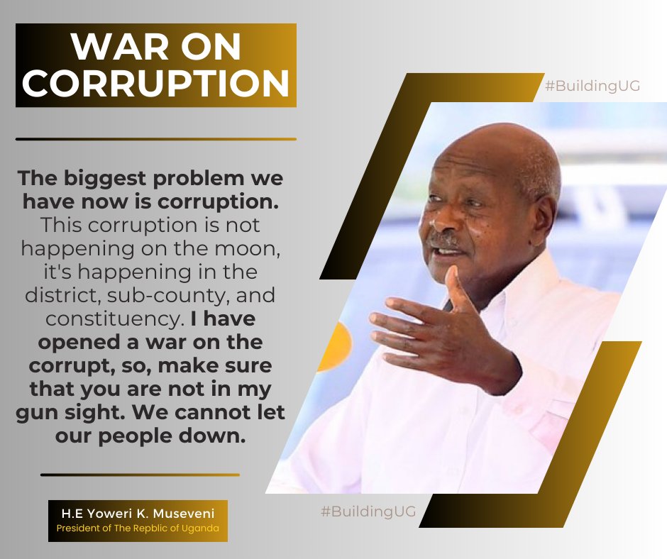 Mramooti0's tweet image. Corruption is a crime, let&apos;s report it and bring perpetrators to justice.
Let&apos;s create a culture of integrity and accountability in Uganda, starting with ourselves.
#ExposeTheCorrupt