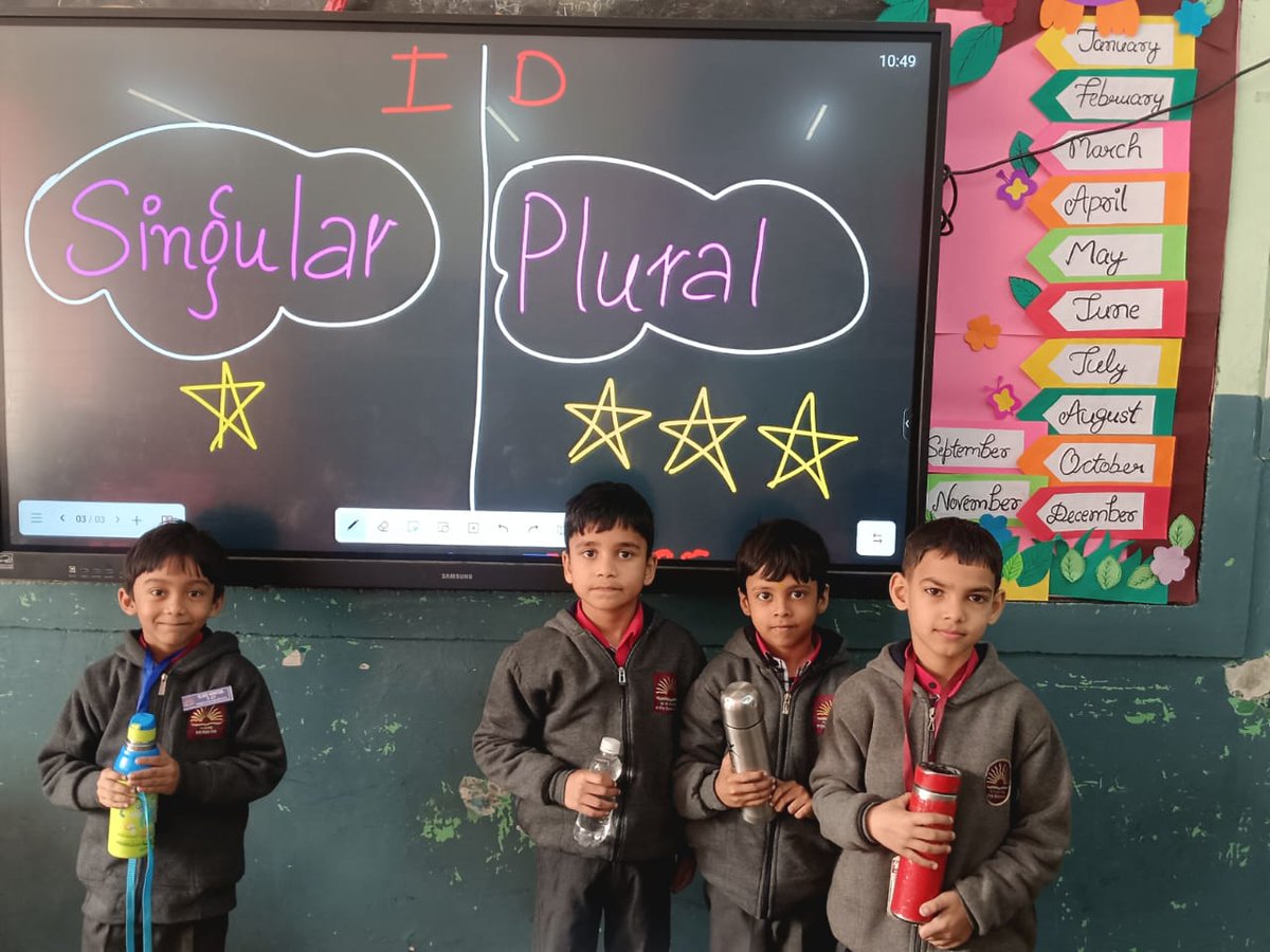 v_sainik's tweet image. &quot;Class 1 students enthusiastically participated in the Singular and Plural Activity, learning word forms through fun examples, interactive tasks, and joyful classroom engagement that boosted their language skills.&quot;
@KVS_HQ @EduMinOfIndia #englishlearning