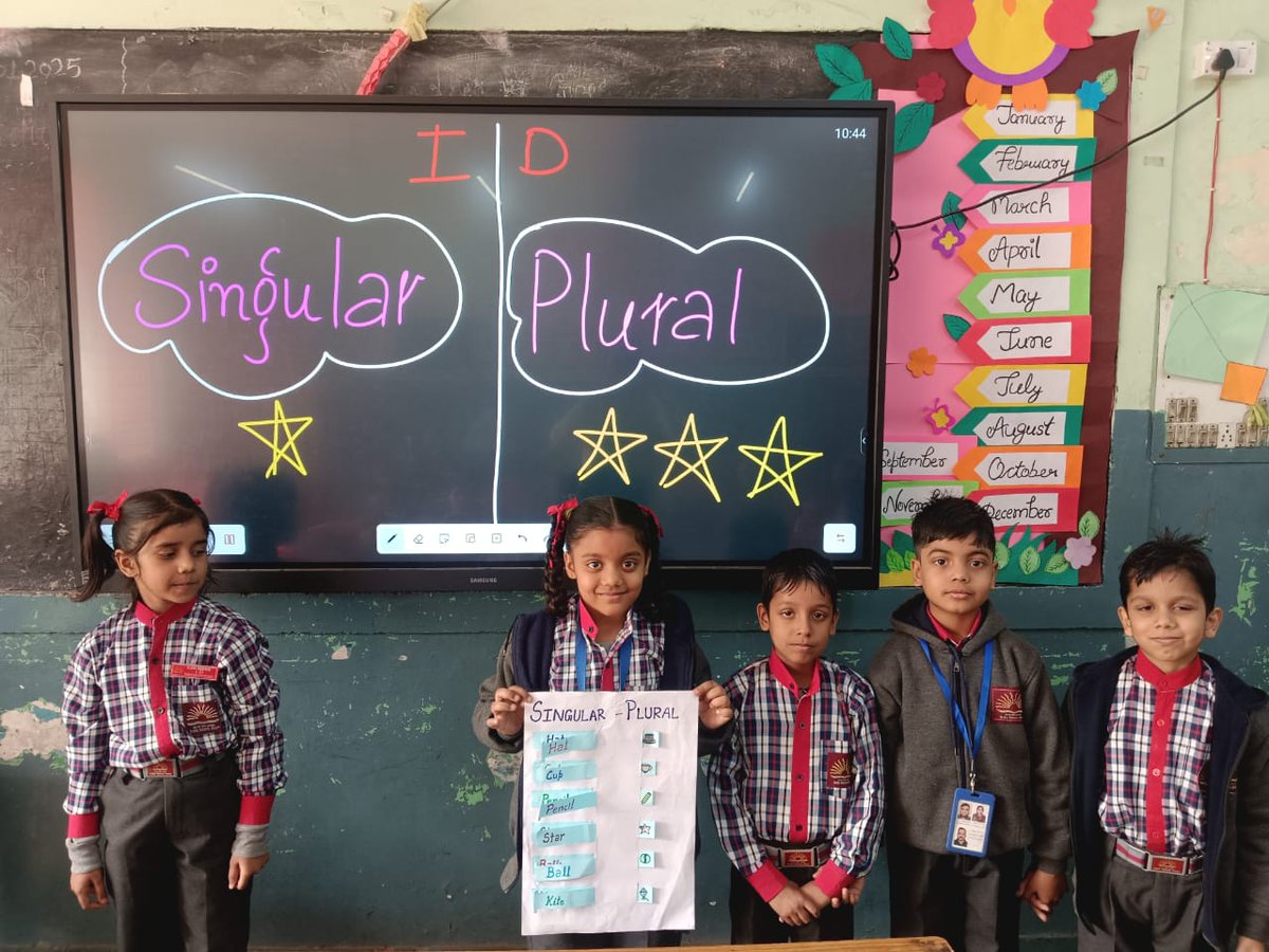 v_sainik's tweet image. &quot;Class 1 students enthusiastically participated in the Singular and Plural Activity, learning word forms through fun examples, interactive tasks, and joyful classroom engagement that boosted their language skills.&quot;
@KVS_HQ @EduMinOfIndia #englishlearning