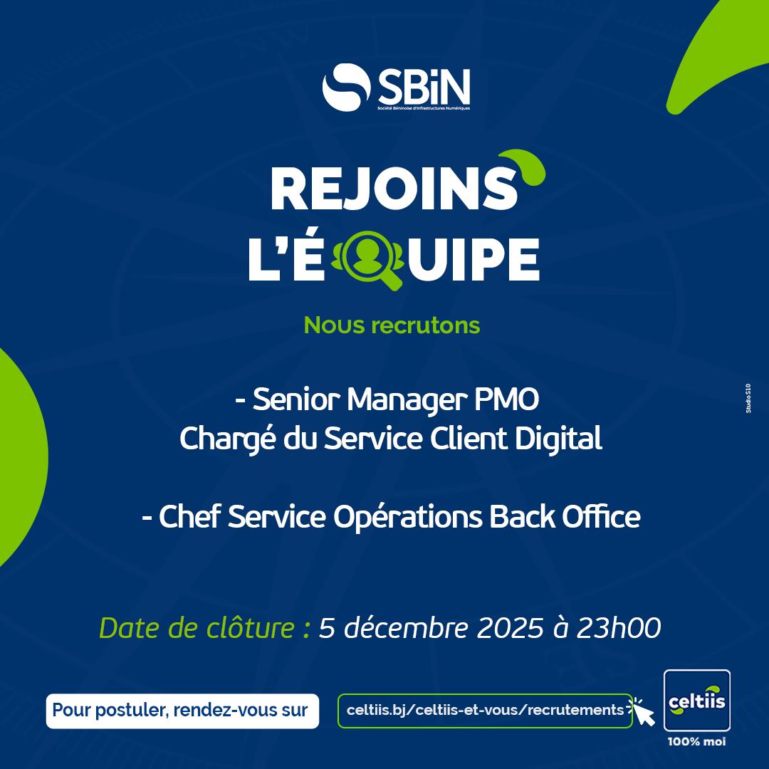 celtiisbj's tweet image. [RECRUTEMENT] Vous souhaitez rejoindre des équipes dynamiques et travailler sur des projets innovants ?

Postulez dès maintenant en cliquant ici : celtiis.bj/celtiis-et-vou….

#Celtiis100PourCentMoi #Wasexo #JobAlert