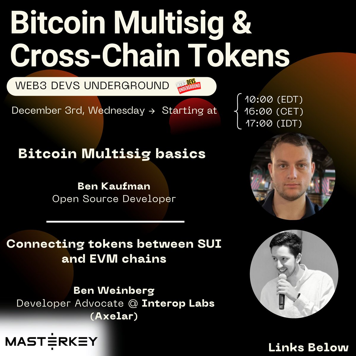 Web3_Devs's tweet image. 🔐 Bitcoin Multisig &amp;amp; Cross-Chain Tokens. Two technologies. Two chains. Two world-class builders. One event.

Join us for a power-packed live session featuring Ben Kaufman and Ben Weinberg, two of the sharpest minds in Web3 infrastructure, sharing the stage for the first time.…