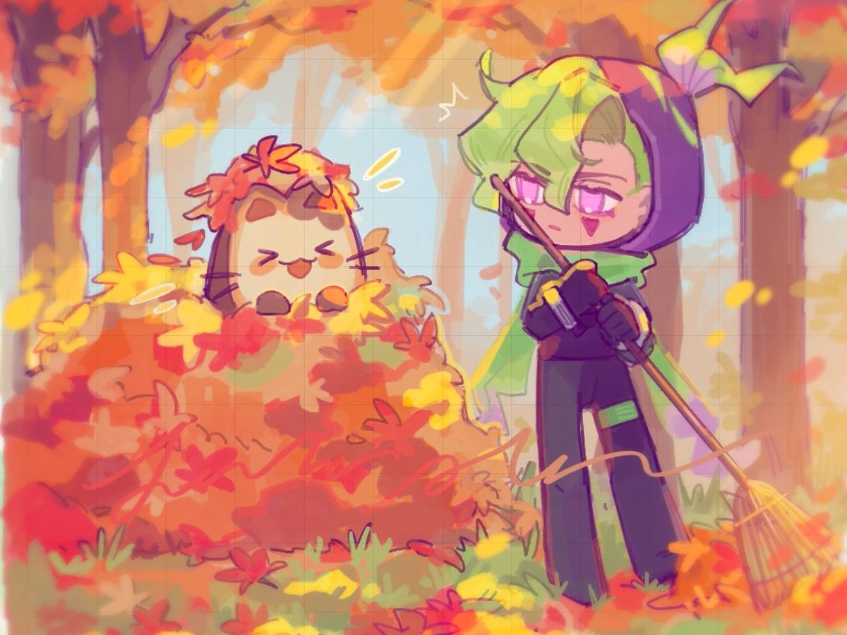 iwtbkis4dt's tweet image. raking leaves🍁🍁🐈🍁