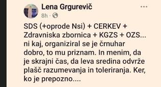 JozeMozina's tweet photo. Že 5dan čakamo, da bodo MS mediji, sploh nacionalka, obsodili rasistični izbruh poslanke Lene Grgurevič, ki je bil očitno usmerjen proti njenemu someščanu Marcosu Tavaresu, kristjanu, ki se je javno izpostavil proti zakonu.. Hitenje, pomaganje vladnih medijev s pojasnjevanje koga da je mislila  je le smešen poskus odvračanja pozornosti od bistva..