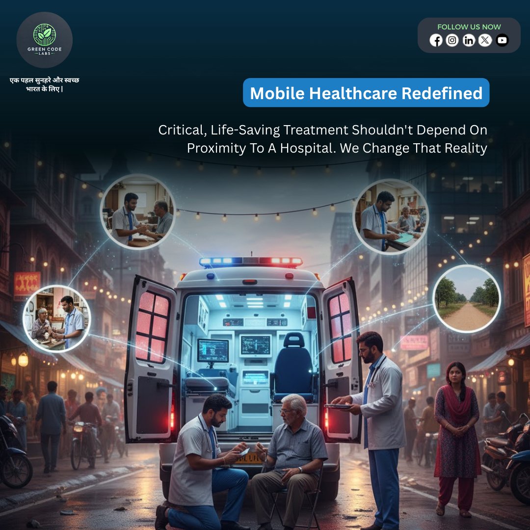 greencodelabs's tweet photo. Life-saving care, wherever you are. 
Critical treatment shouldn’t depend on how close you are to a hospital.
.
Activate your emergency support with GreenCode today.
.
#MobileHealthcare #HealthOnWheels #EmergencyCare #GreenCode #CriticalCare #DoorstepHealthcare https://t.co/eFLax1ccqc