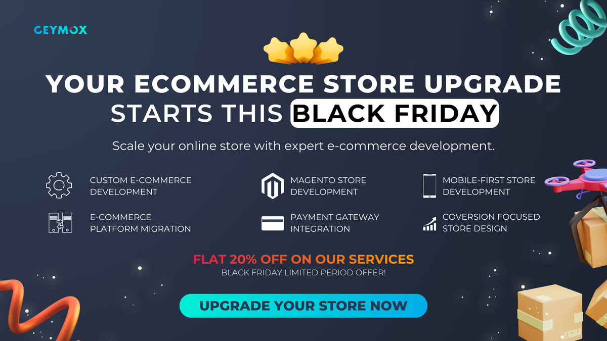 ceymox's tweet image. 🚀 Upgrade Your Store. Scale Your Sales.

This Black Friday, save 20% on all eCommerce development services — from redesigns to migrations.
Offer valid till Dec 2, 2025.

👉 Claim discount: ceymox.com/contact

#Ceymox #BlackFridayDeal #EcommerceGrowth #EcommerceDevelopment