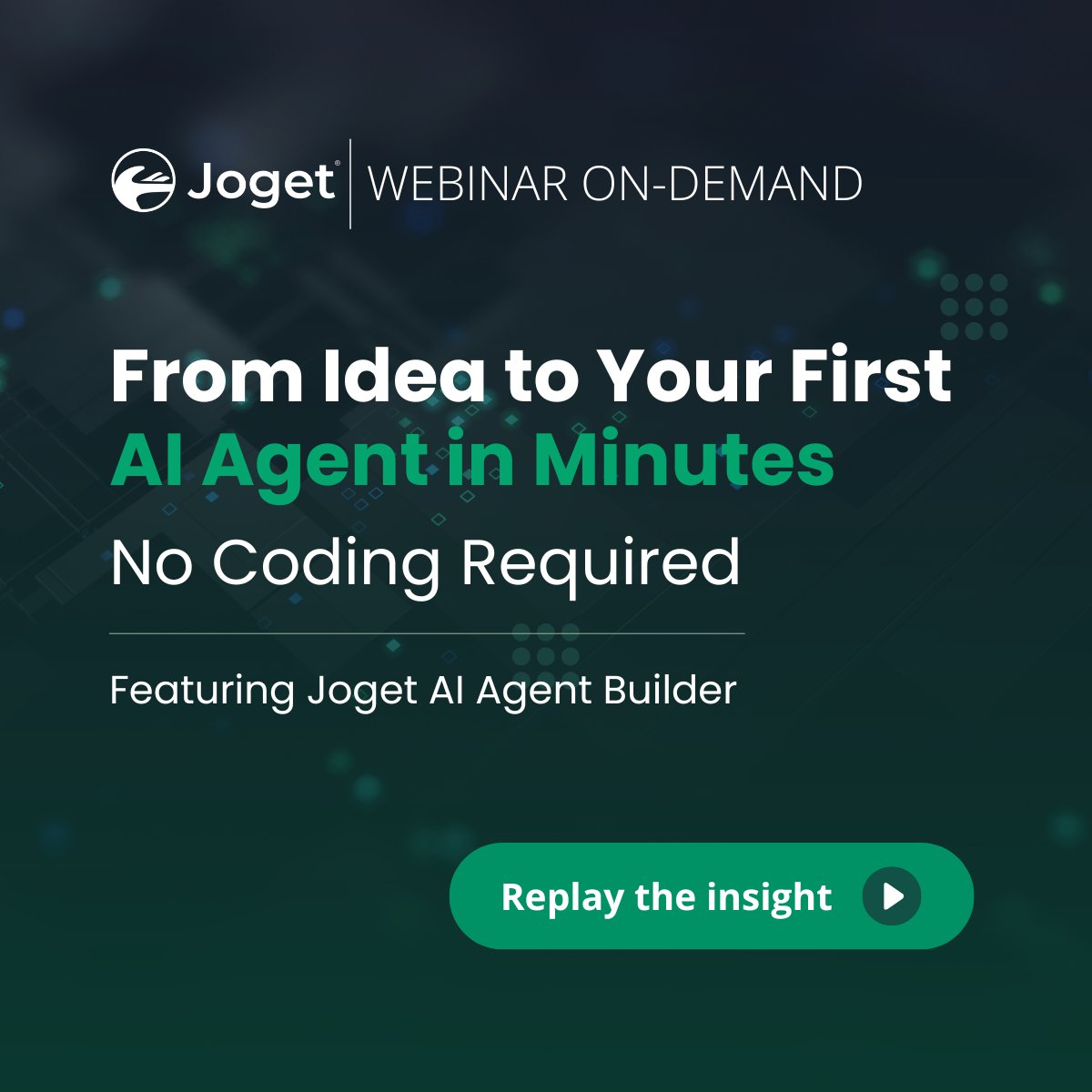 jogetworkflow's tweet image. Build your first AI agent in your Joget app! 🤖 

Watch the replay of our webinar on the Joget AI Agent Builder. Learn to create autonomous agents that streamline workflows. 

Start building today! 👉 hubs.li/Q03VW4Zv0