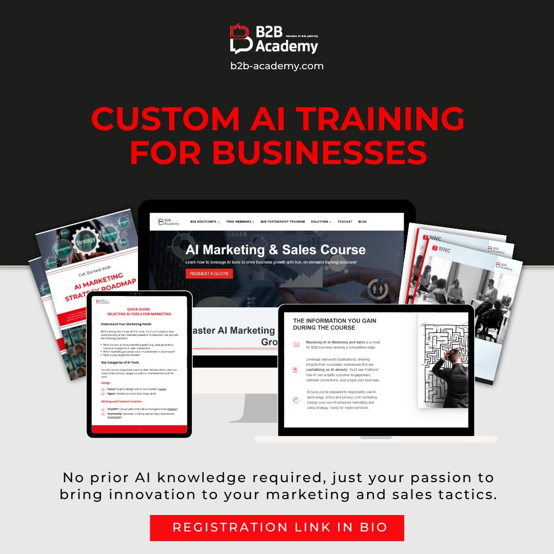 If your organization is ready to scale AI beyond individual tools and into daily operations, our custom training programs are now available: hubs.ly/Q03Vnmmc0

#AIMarketing #AISales #RevenueTeams #Enablement #B2BMarketing #SalesEnablement