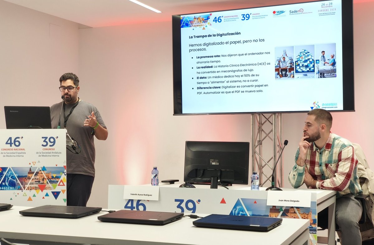 <a href="/Valen/">Valen 🍺</a> Un ejemplo de automatización en el sector salud con <a href="/Valen/">Valen 🍺</a> en #46SEMI
👉Primero piensa en qué puedes automatizar: necesidades.
👉Después piensa cómo hacerlo. Qué herramienta y qué proceso.
👉Implementa.