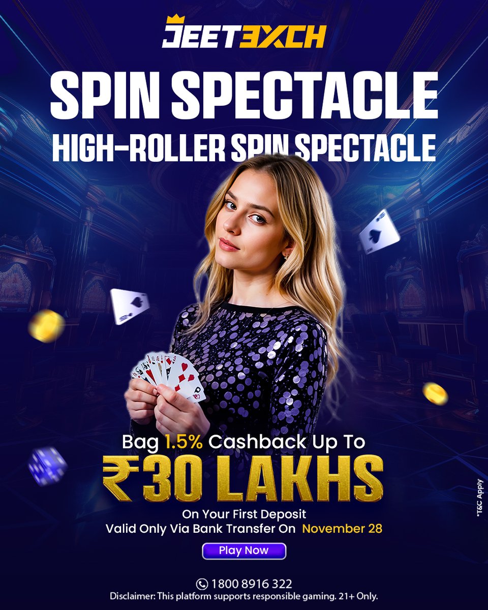 jeetexch's tweet image. Feel the spectacle unfold

Snag 1.5% Cashback Up To ₹30 Lakhs On Your First Deposit
Valid Only Via Bank Transfer On November 28

Click the link in the bio!
+91 9372 277 362
1800 8916 322

#JeetExch #casino #casinogames #casinolife #casinonight #casinofun #livecasino #slotgames