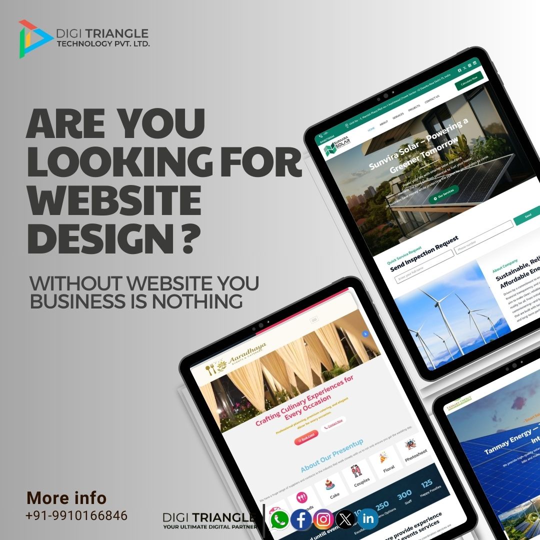 DigiTriangle's tweet image. In Today’s Digital Age — A Business Without a Website Is Invisible @DigiTriangle  Ready to help you, No matter how good your product or service is, 

Without a web your business loses trust, customers and opportunities. At Digi Triangle, we help businesses turn their digital.