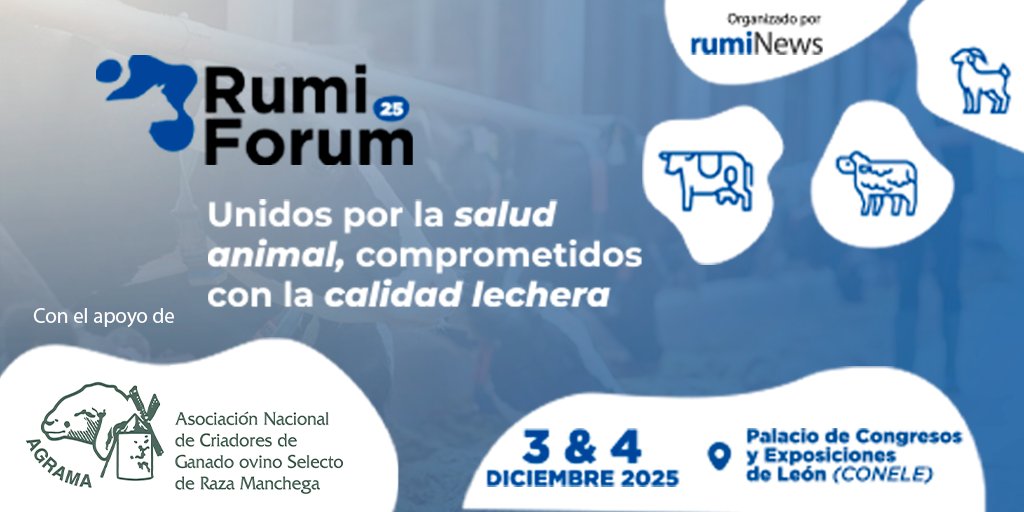 _AGRAMA's tweet image. Los próximos días tendrá lugar el congreso RumiForum, un espacio donde se debatirán cuestiones tan relevantes para el sector lechero como patologías, manejo, ordeño y salud mamaria, alimentación, rentabilidad...en el que también participa AGRAMA. +info: rumiforum.info
