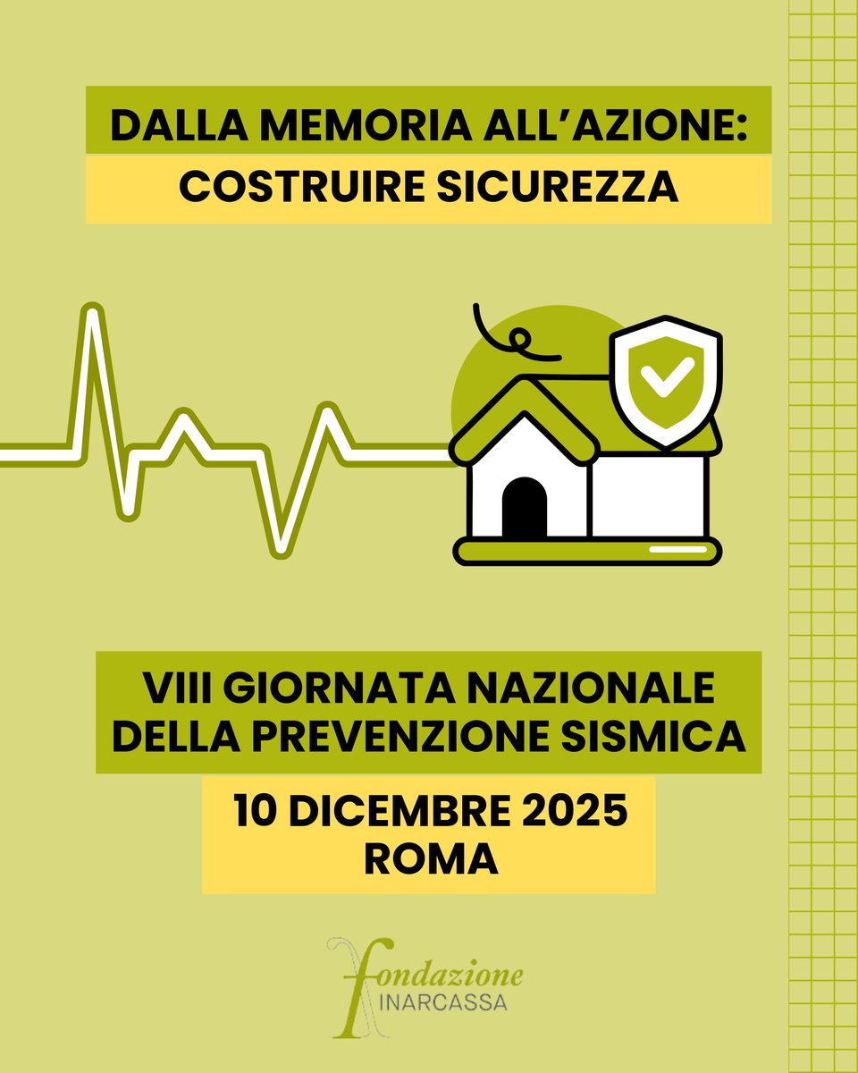 📌45 anni fa il terremoto dell’Irpinia ricordò all’Italia quanto sia essenziale la prevenzione. Il 10/12/2025 #FondazioneInarcassa promuove la Giornata Nazionale della Prevenzione Sismica per ribadire che costruire sicurezza è una responsabilità comune.

🔗fondazioneinarcassa.it/it/blog/viii-g…