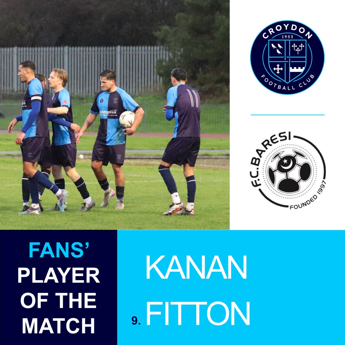 Yesterday's 'Fans' Player of the Match' is Kanan Fitton.