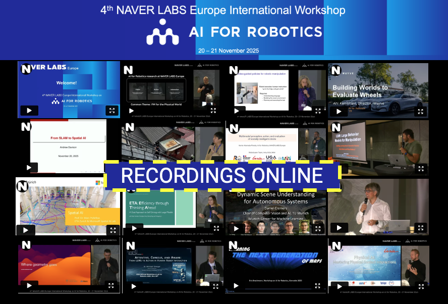 naverlabseurope's tweet image. Last week’s #AI4Robotics workshop was fabulous &amp;amp; fabulously full😊 If you missed out we&apos;ve good news -
📽️ All 15 talk recordings are now online 🚀! tinyurl.com/4ns5apvd
Catch up on cutting-edge work in #robot perception, action &amp;amp; autonomy - from #SLAM &amp;amp; control to computer…