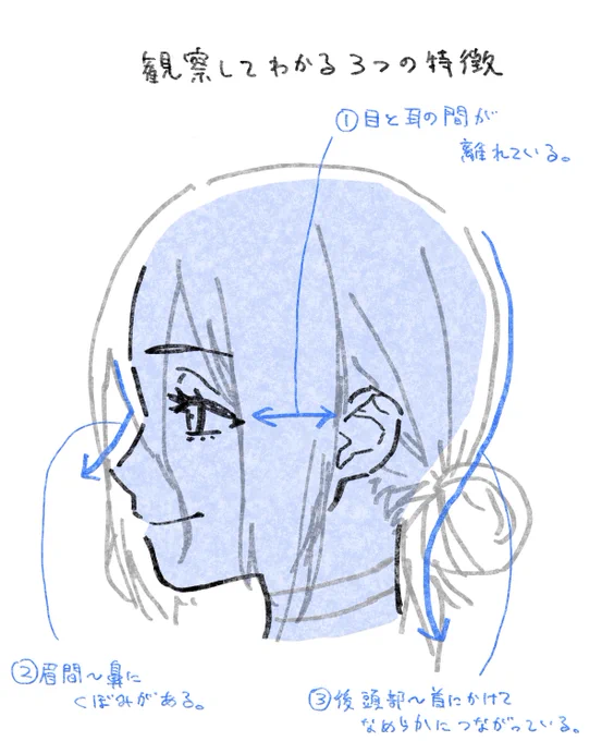 「なんか変かも?」を解決する横顔の描き方
#それっぽく描くコツ 