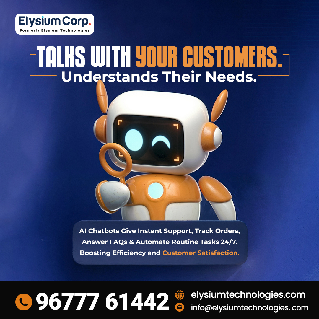 elysiumind's tweet image. AI Chatbots🤖

#ElysiumCorp #ElysiumTechnologies #AIChatbot #AIChatbotService #ChatbotDevelopment #Thanksgiving #AIPoweredChatbot #CustomerSupportAI #ChatbotForBusiness #ArtificialIntelligence #MachineLearning #SapnoKiUdanAAI #BusinessAutomation #CustomerExperience #SmartChatbots