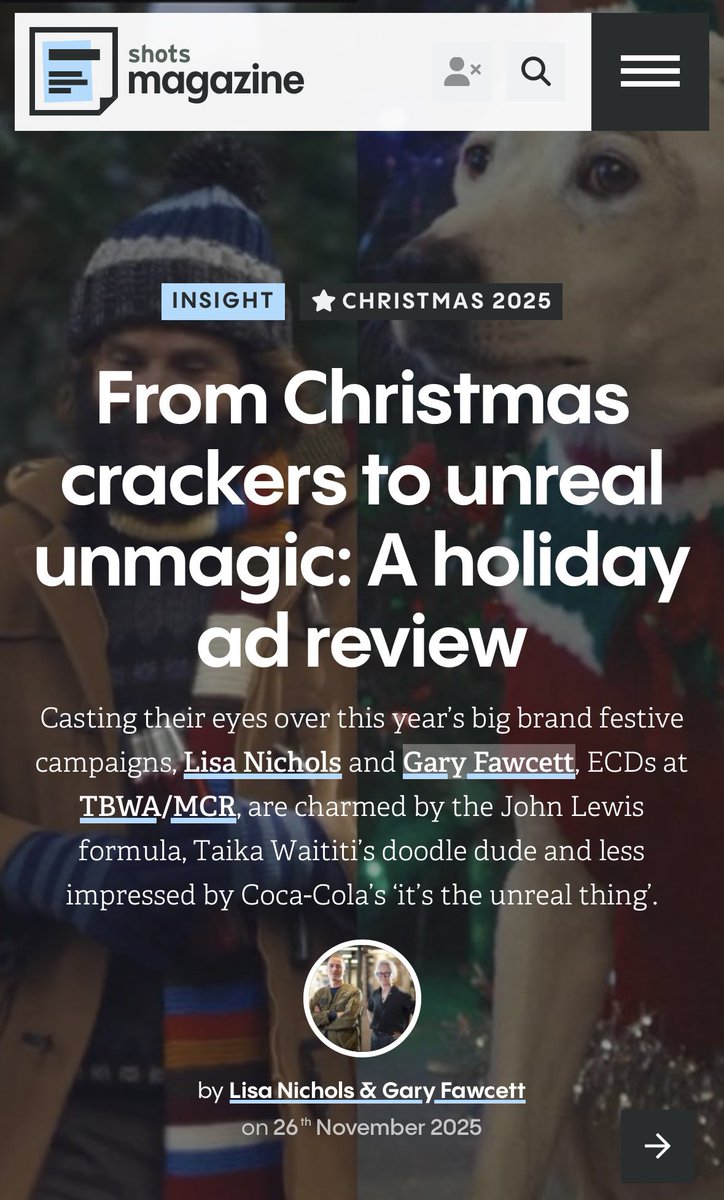 Me and Lisa review the Christmas ads. magazine.shots.net/news/view/from…