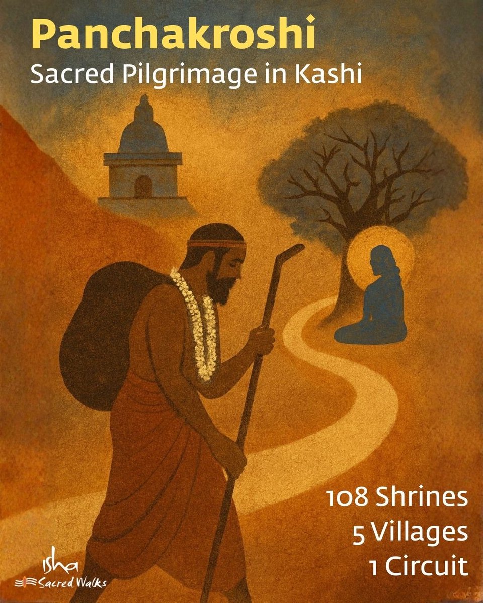 IshaSacredWalks's tweet image. The Panchakroshi pilgrimage traces 108 shrines along the sacred Kashi Mandala — a reminder that Kashi is a living presence.

Kashi Krama with Isha Sacred Walks is an opportunity to experience this ancient city in its full depth and glory. 

Stay tuned for the upcoming sojourn!