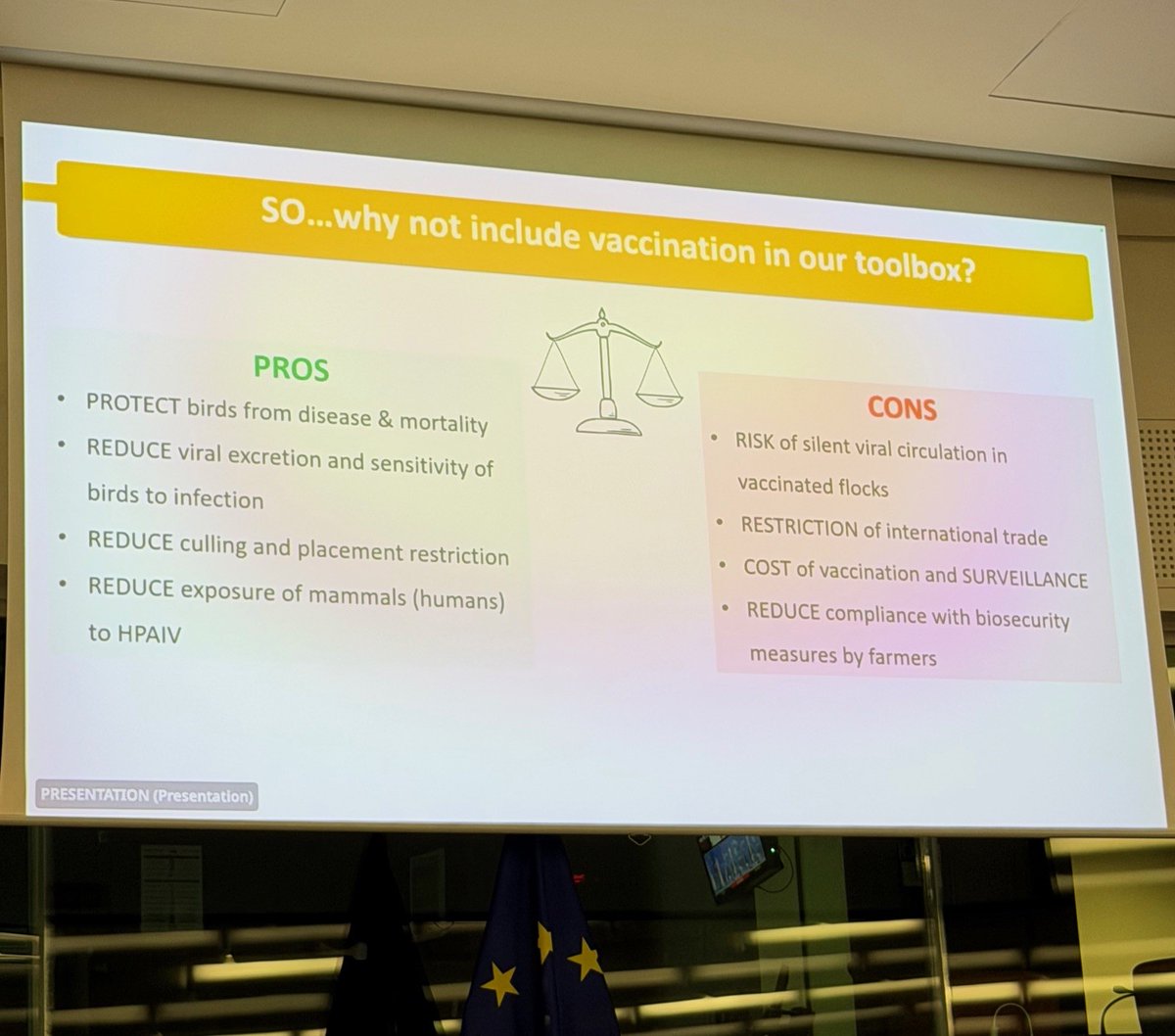 LivestockVoice's tweet image. Jean-Luc Guérin from @INRAE_Intl takes #HPAI as an example for #Vaccination as a control measure:
&quot;Responses for HPAI show limitations, we need to remove the taboo around vaccination. Major advances in vaccine &amp;amp; diagnostics technologies leave no room for trade barriers.&quot;