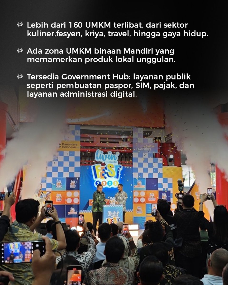 nobimigu's tweet photo. penyelenggaraan Livin’ Fest 2025 Makassar menjadi aktivitas dan kolaborasi UMKM dengan Bank Mandiri. #bankmandiri https://t.co/UR4EhY46bp