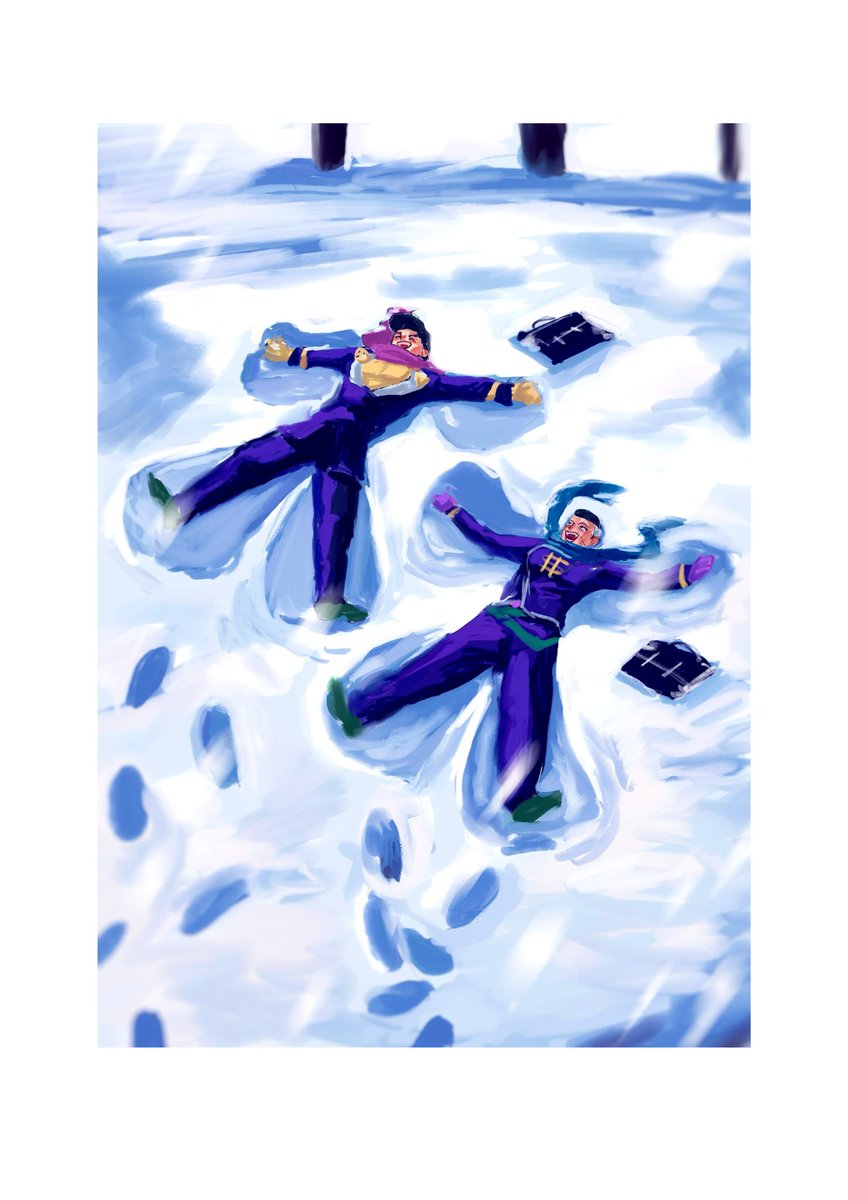 登校中にギャハハって馬鹿笑いしながら初積りにはしゃいでる落書き💎⛄️💲