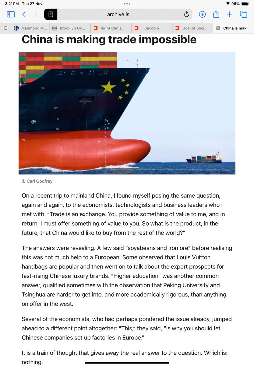 Aakar__Patel's tweet image. a most satisfying read on how china has cleaned west&apos;s clock