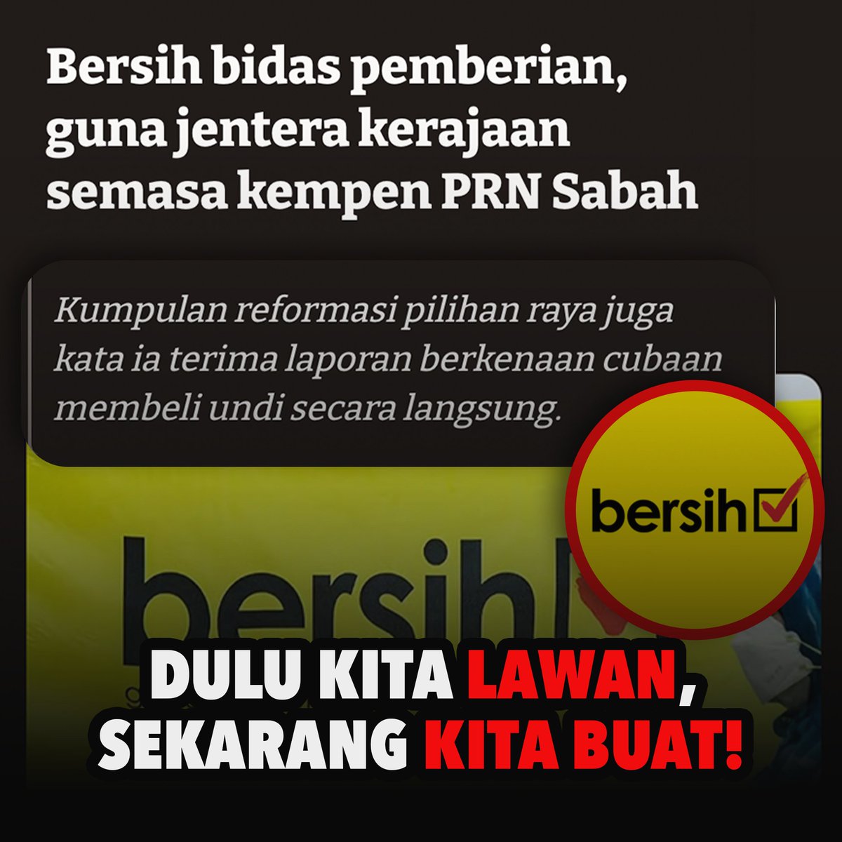rafiziramli's tweet photo. Sejak kerajaan perpaduan dibentuk pada 2022, saya perasan satu trend yang tak sedap. Setiap kali ada kempen pilihan raya, agensi-agensi kerajaan mula berlumba-lumba buat program di kawasan panas.

Khemah besar, makan percuma, nampak ramai orang. Bukan sebab kekuatan hujah, tapi sebab jentera kerajaan bergerak sekali.

Perbandingan dengan pengalaman saya di PRK Sungai Bakap: saya datang sorang-sorang, ada Timbalan Menteri lain datang dengan outrider, kereta rasmi, siap agensi ikut konvoi.

Ini bukan perkara kecil, tetapi simptom masalah yang sama kita lawan selama 20 tahun lawan BN dulu.

Kalau dulu kita marah bila BN guna agensi dan kenderaan kerajaan untuk kempen, hari ini bila kita buat cara yang sama, rakyat tengok dan buat rumusan: “2×5, 5×2.”

Kalau orang yang kita undi atas nama reformasi pun mula ikut gaya lama, apa lagi harapan yang tinggal untuk rakyat biasa?

Tonton penuh kupasan isu “Dulu Kita Lawan. Sekarang Buat Benda Sama” di sini:
https://t.co/JMDtocKrQM