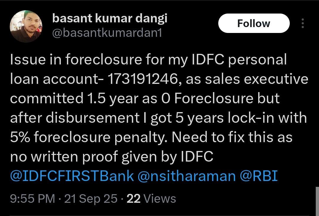Senthiley's tweet image. ஊங்களுக்கு Loan process பன்றவங்க 0% foreclosure சொன்னா நம்பி ஏமாந்துராதிங்க... Foreclosure charges bank site ல செக் பன்னிருங்க ... As of  now Foreclosure NIL இருக்க Banks ICICI after 12 EMIs , HDFC bank (only golden edge cases )after 12 EMIs NIL charges for closing own source of…