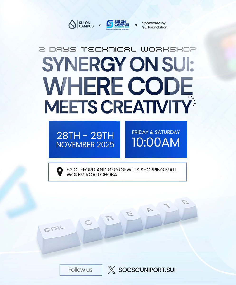 suioncampus's tweet image. What is better than one technical workshop? Two and something extra.

We are excited to announce a series of 2-Day Builders Workshops hosted by @socscfuta and @socscuniport and a “Back to campus event” by @socscunizik, all kicking off tomorrow, 28th November.

If you are in…