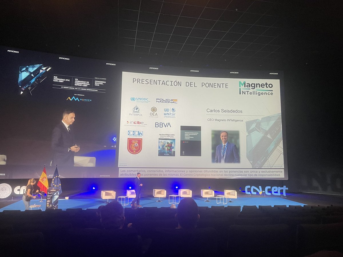 ESFERARED's tweet image. #STIC2025 @CarloSeisdedos en #OSINT  DEEP FAKES Y AMENAZAS explicadas en @CCNCERT @Cines_Kinepolis