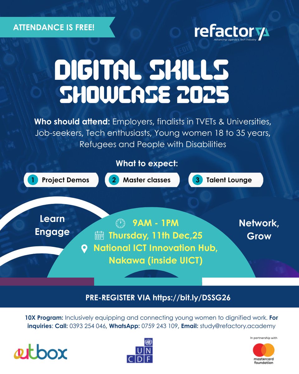 🖥️  DIGITAL SKILLS SHOWCASE 2025 IS HAPPENING! 🚀

Ready to Learn, Engage, Network and Grow? We are bringing together talent and industry for a massive showcase of digital skills!

What to expect:
🤖Project Demos: See what the next generation of tech talent is building.
📔Master