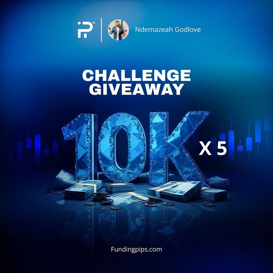 NdemazeahG's tweet image. 💝 $50K GIVEAWAY
I am giving away 5 x$10K prop accounts with FundingPips
Rules:
👉First Follow:
@NdemazeahG @fundingpips
@Khldfx 
👉Most Like, 
👉Repost &amp;amp; 
👉Tag 3 friends
Winners who follow rules will be picked in 72 hrs.! Good luck 
Good luck traders