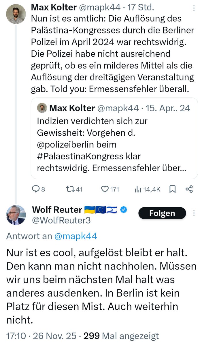 in dem fall muss man dem durchgeknallen zio recht geben. es ist staat und polizei komplett egal wenn sowas 1,5 jahre später einkassiert wird weil es keine Konsequenzen hat. sie werden es wieder tun und dafür irgendeinen grund finden