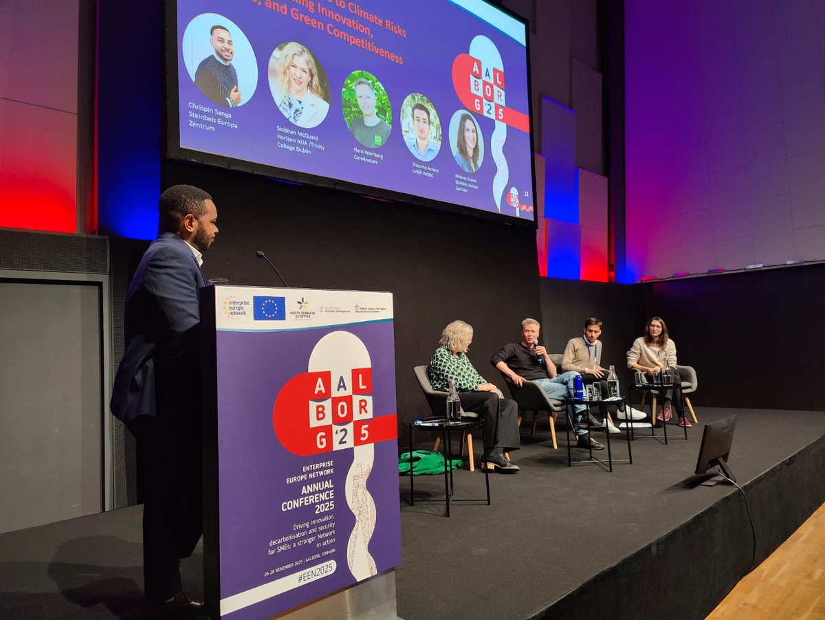 EEN_EU's tweet image. 🔴 Live at #EEN2025

🌿 Up next: how the Network helps SMEs tackle climate risks through the right expertise and partnerships.

One of today’s sessions introduces Nature-based Solutions, with tools and strategies for SMEs and Nature-based Enterprises. 🌱

Stay tuned!
#EENCanHelp