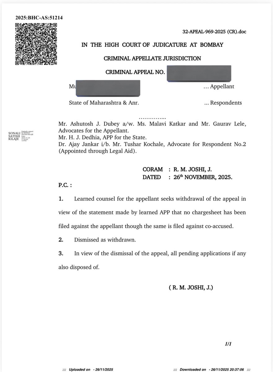 AdvAshutoshBJP's tweet image. BIG WIN🙌

🚨Fake SC/ST Case Gets Big Win for My Client: The journey of justice often travels through multiple layers.

In this matter, the Anticipatory Bail Application (ABA) was earlier rejected by the Sessions Court, Palghar, which made it necessary to approach the Hon’ble…