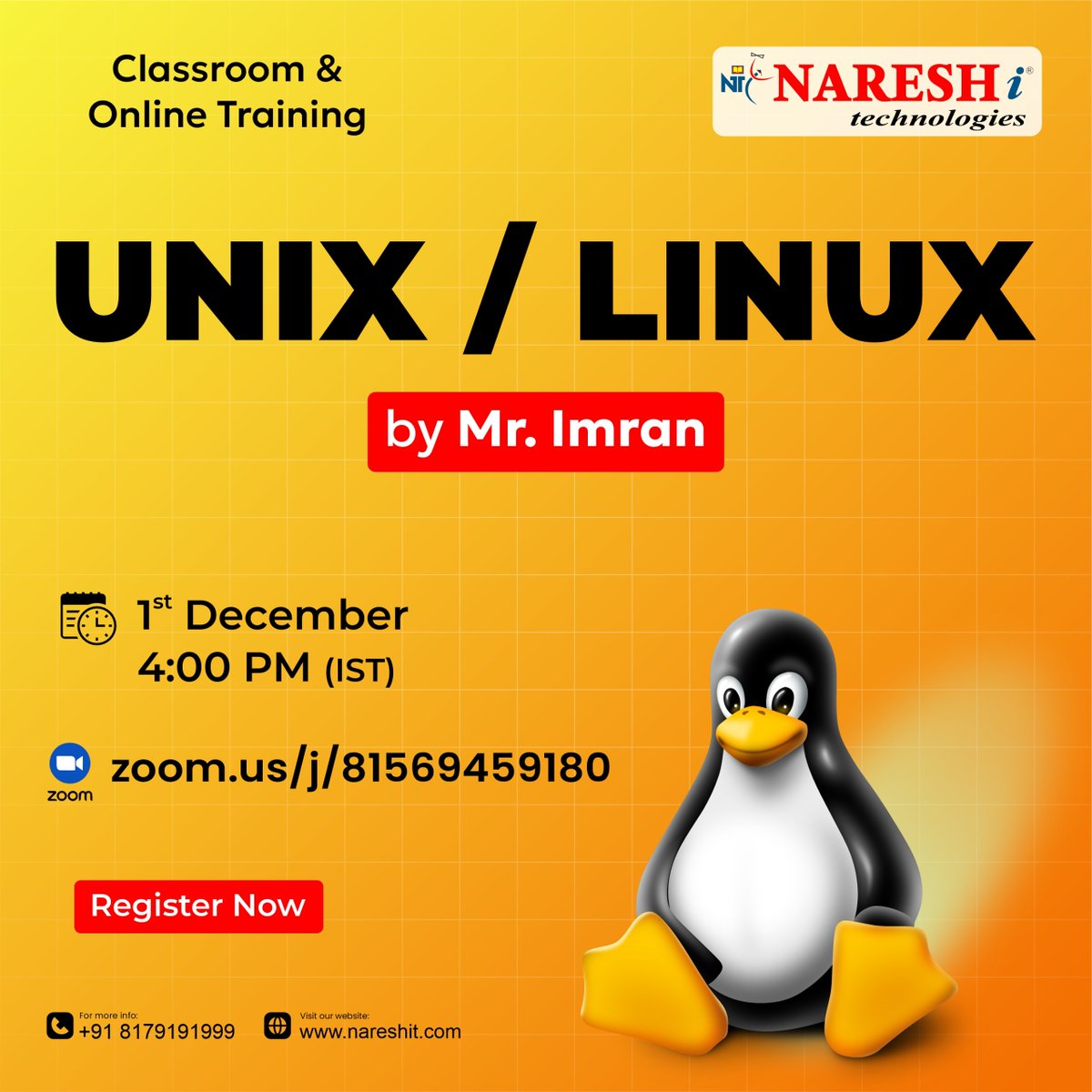 nareshitech's tweet image. 🔥 Master UNIX / LINUX with Expert Training At NaresIT !

👉 Register Now: t.ly/Linux-1D

 by Mr. Imran 
📅 Date: 1st December 2025 ⏰ Time: 4:00 PM (IST)

#LinuxTraining #LinuxBasics #UnixTraining #NareshIT #LinuxForBeginners #OpenSource #TechSkills #CareerGrowth