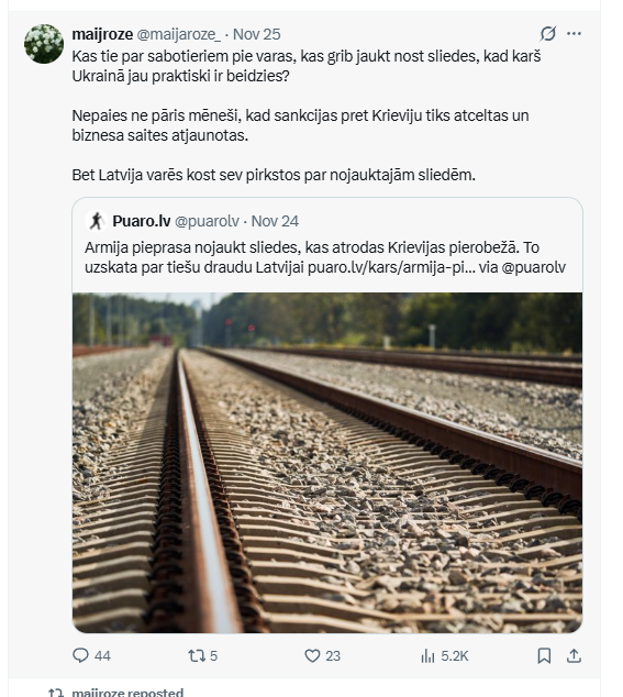 Tādi nu patriotiskie konti. 
Par Latviju kopā ar Krieviju. Nožēlojami