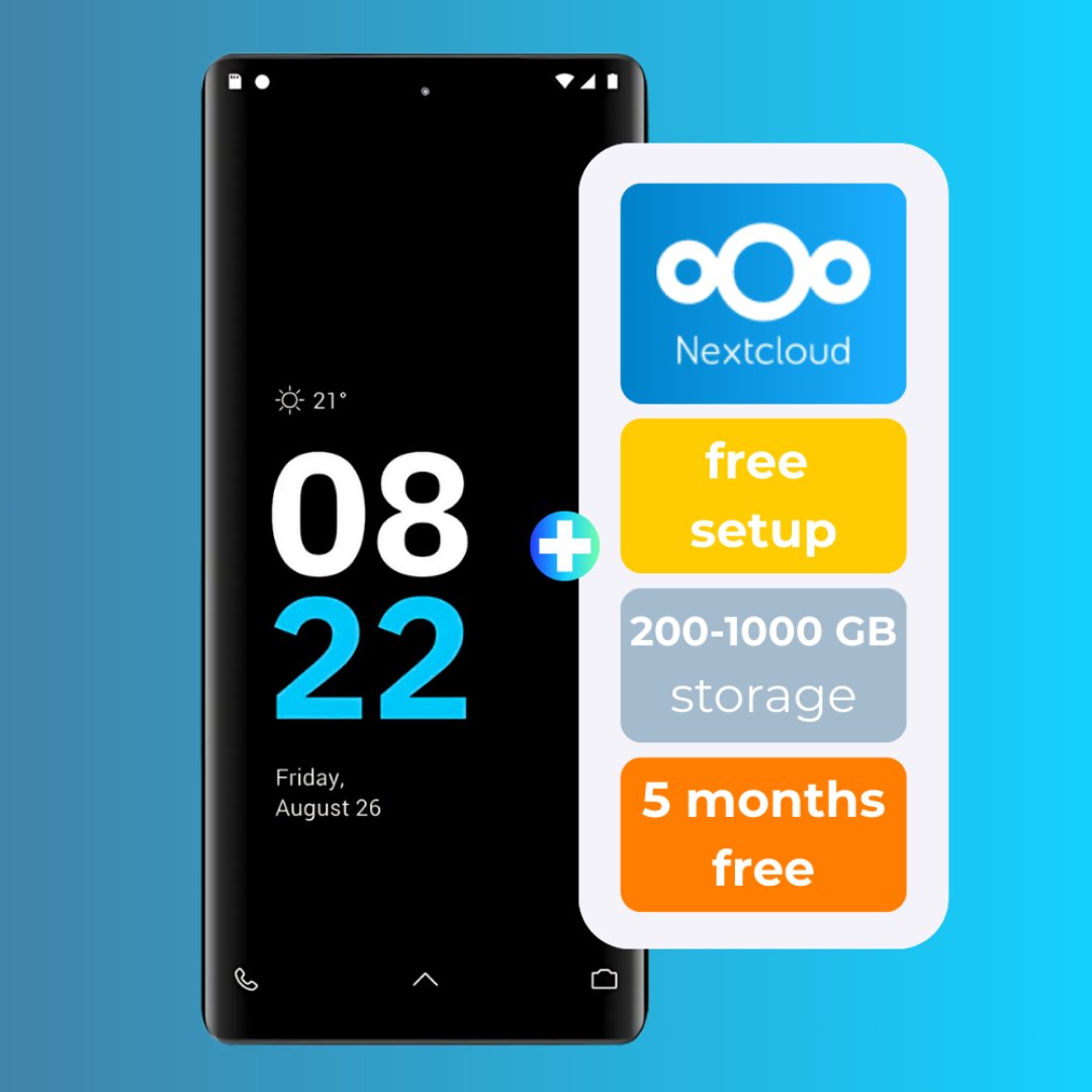 YourDataNetwork's tweet image. Want to break free from Big Tech?
With the Digital Sovereignty Package you get: a privacy smartphone, your own Nextcloud (incl. free installation), and 5 months of free storage.
From now on, only you can access your data.
👉 tinyurl.com/tjayhh74