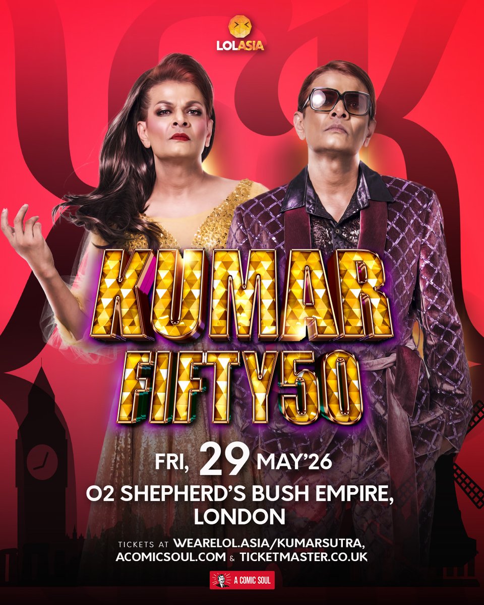 O2SBE's tweet image. Southeast Asian Comedy Icon #Kumar is coming to #O2ShepherdsBushEmpire on Fri 29 May. Don’t miss your chance to see a voice that’s fearless, original, and utterly unforgettable. 

Tickets on sale now 👉 amg-venues.com/Sg8650XywCG
#Kumar